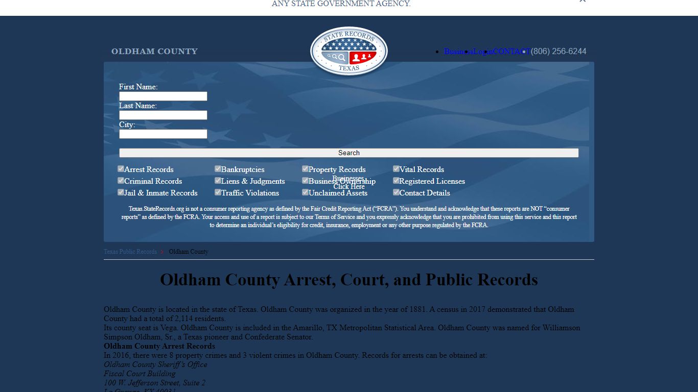 Oldham County Arrest, Court, and Public Records