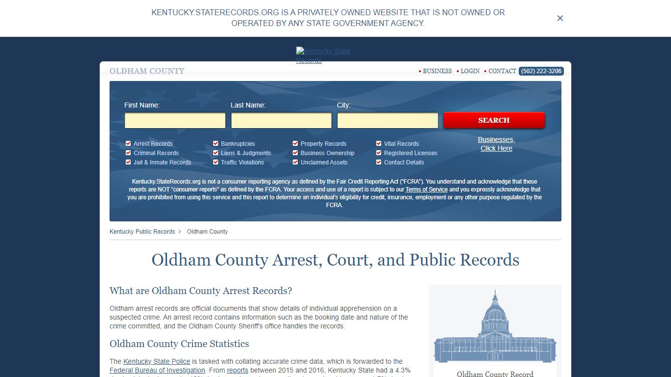 Oldham County Arrest, Court, and Public Records